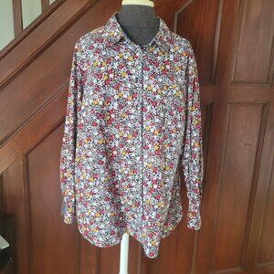 Tommy Hilfiger Womens Floral Button-Up Shirt Multicolor Long Sleeve 1X